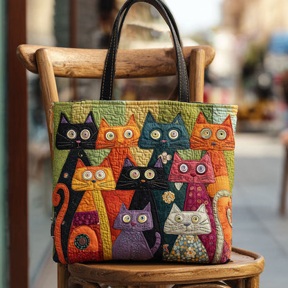 Whimsy Whiskers Quilted Tote Bag