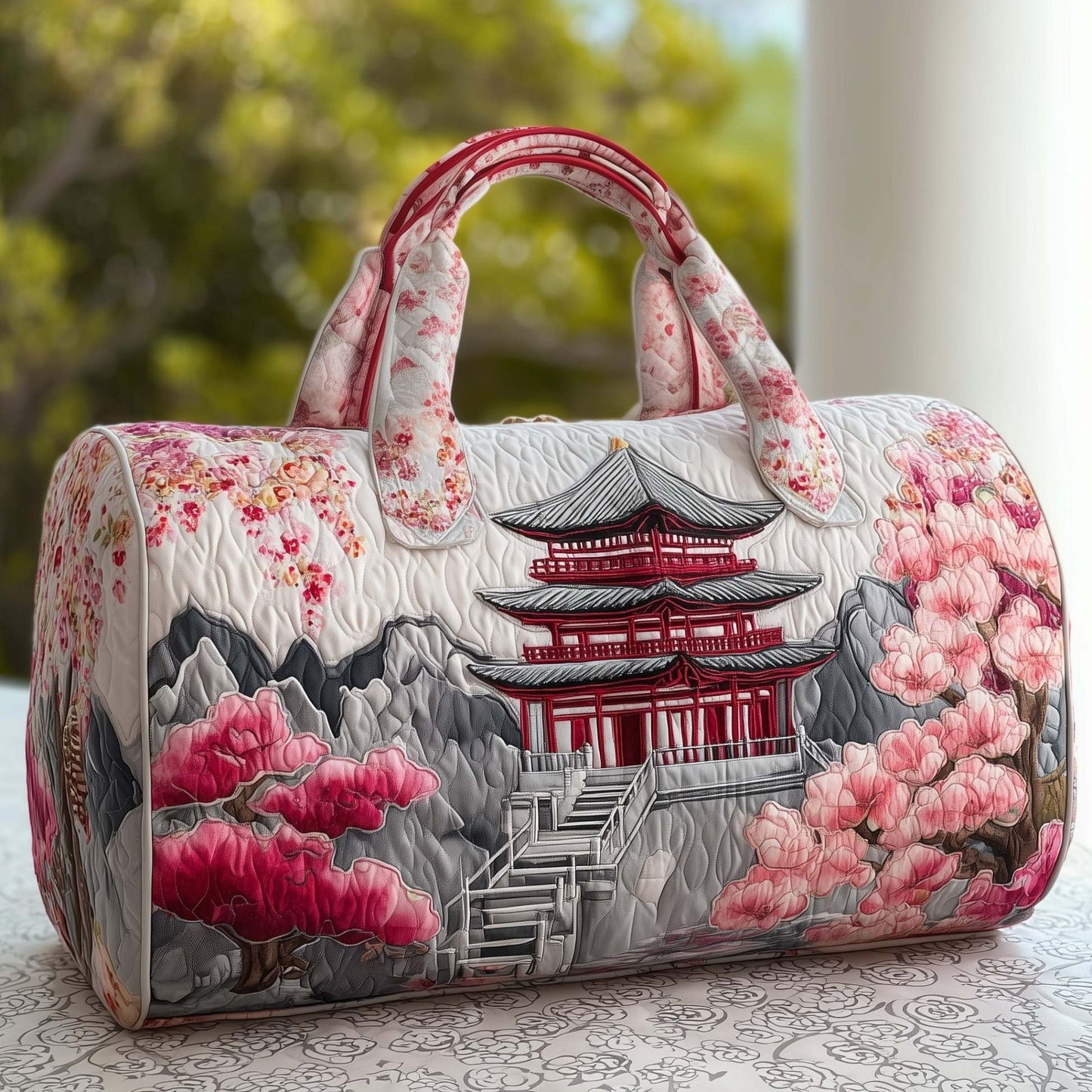 Japanese Vibe Quilted Duffle Bag