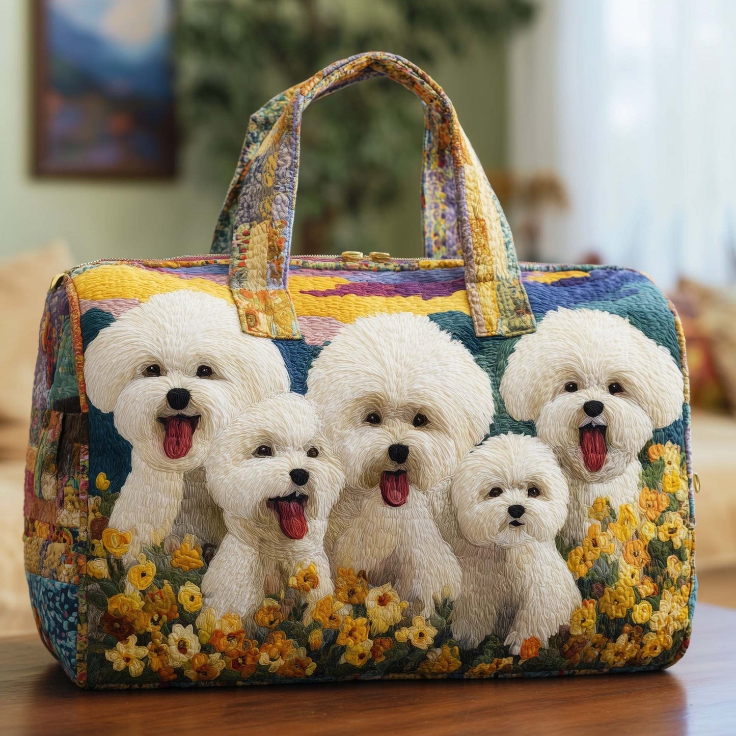 Bichon Quilted Duffle Bag