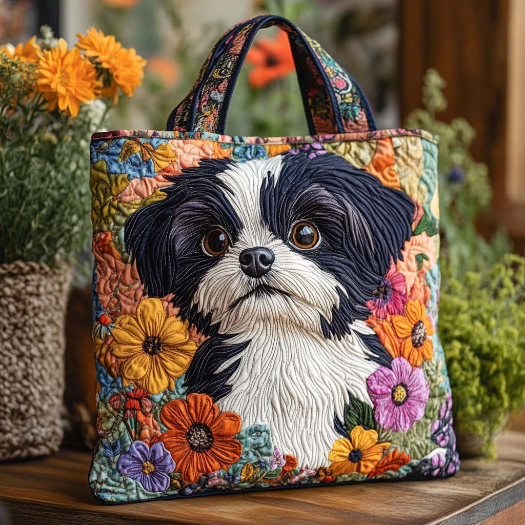Shih Tzu Quilted Tote Bag