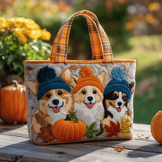 Corgi Cutie Quilted Tote Bag