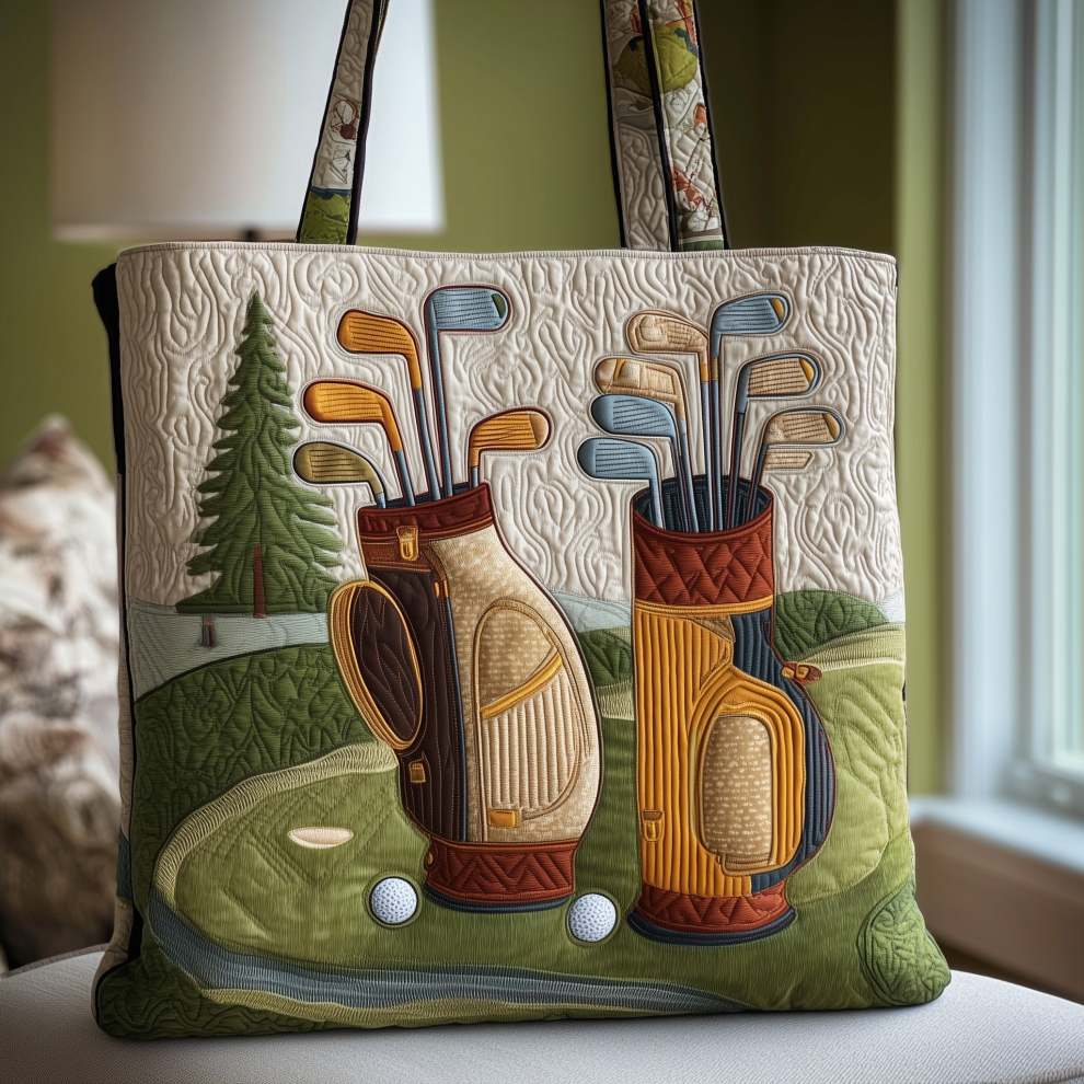 Golf Bag Quilted Tote Bag