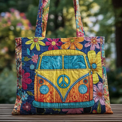 Hippie Van Quilted Tote Bag