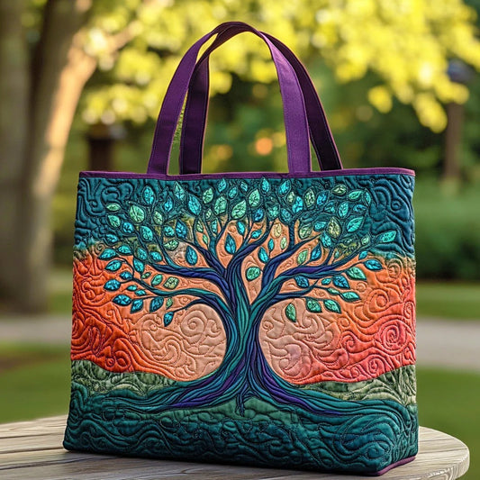 Verdant Spirit Quilted Tote Bag