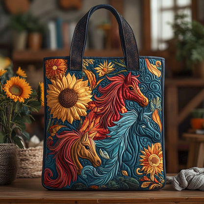 Sunfire Mane Quilted Tote Bag