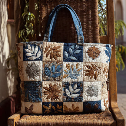 Tranquil Petals Quilted Tote Bag