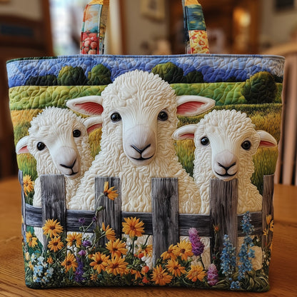 Sheep Quilted Tote Bag