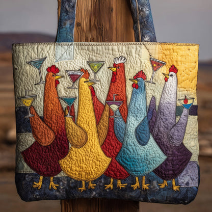 Party Chicken Quilted Tote Bag