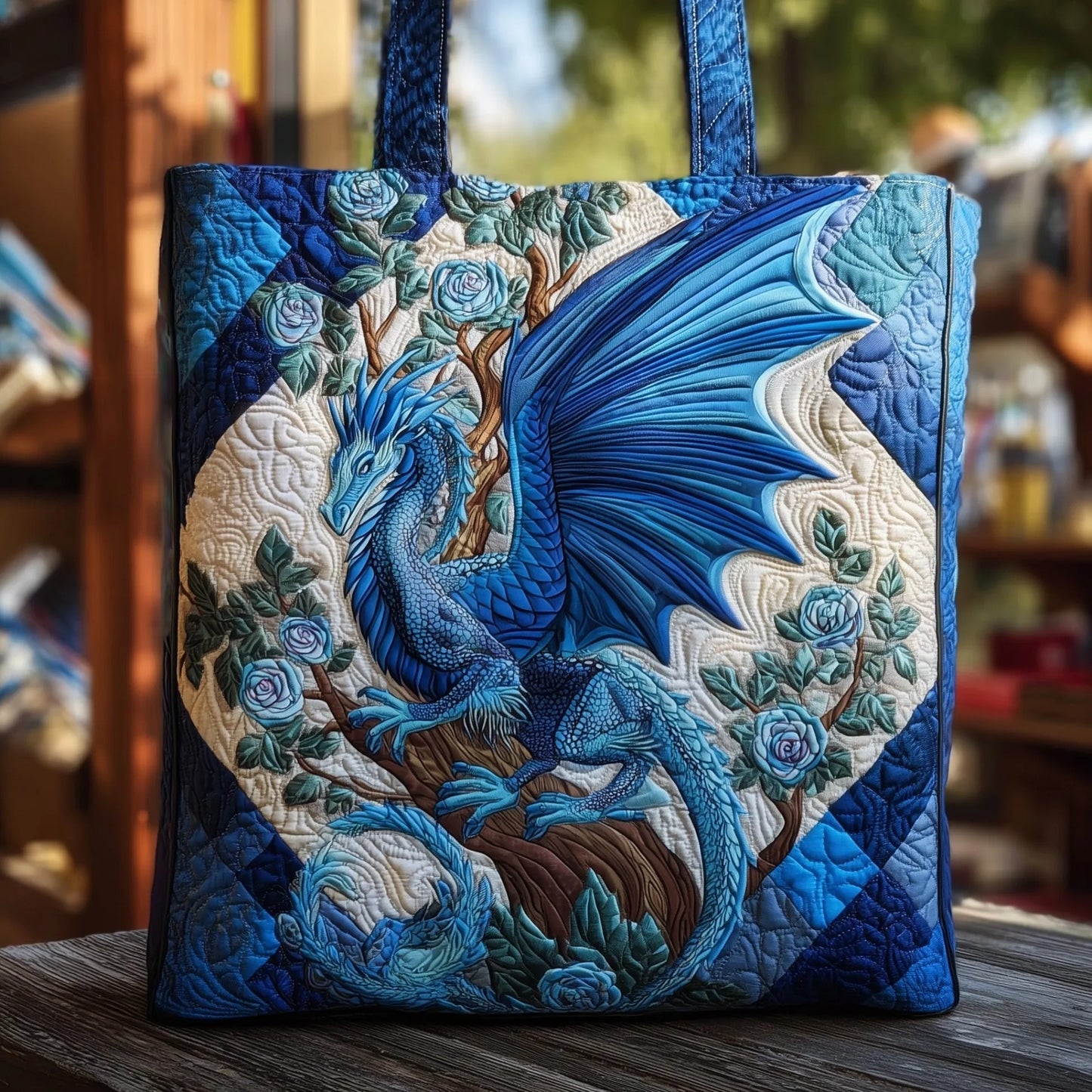 Dragon Quilted Tote Bag
