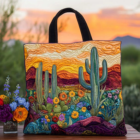 Cactus Heartland Quilted Tote Bag