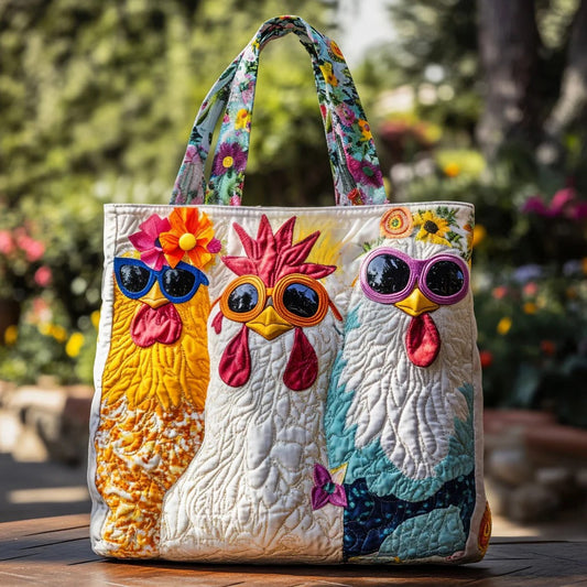 Funky Flock Quilted Tote Bag
