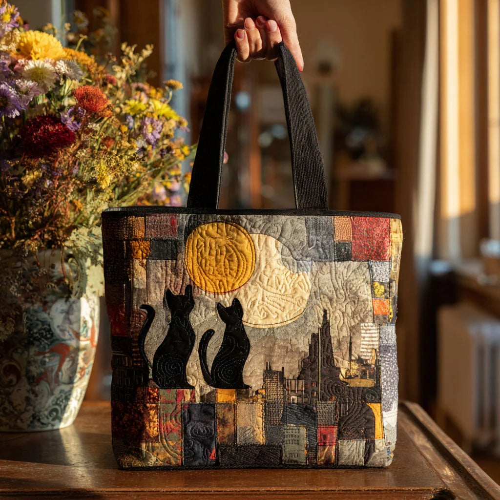 Shadow Paws Quilted Tote Bag