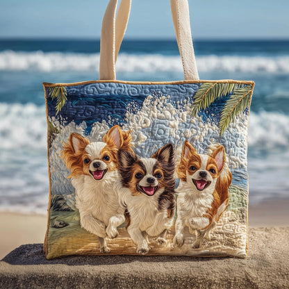 Beachtime Chihuahua Quilted Tote Bag