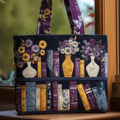 Charming Library Quilted Tote Bag