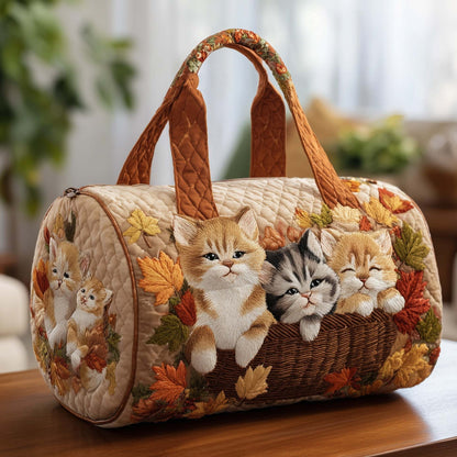 Autumn Cat Quilted Duffle Bag