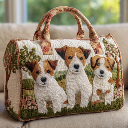 Adorable Jack Russell Quilted Duffle Bag