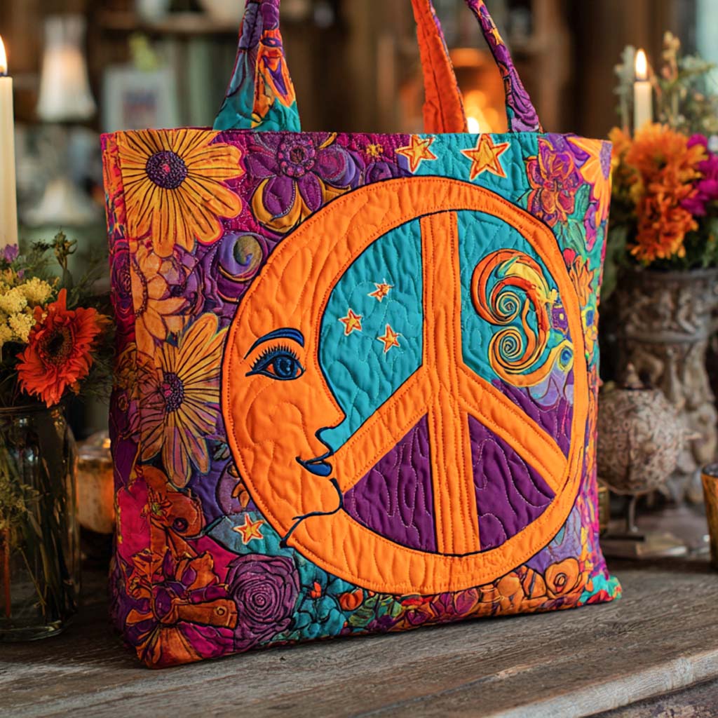 Moonlight Harmony Quilted Tote Bag