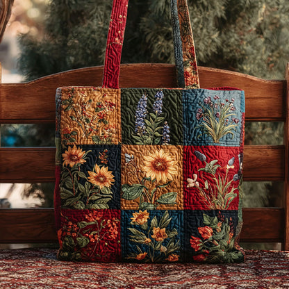 Wildflower Story Quilted Tote Bag