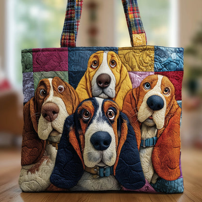 Basset Hound Quilted Tote Bag