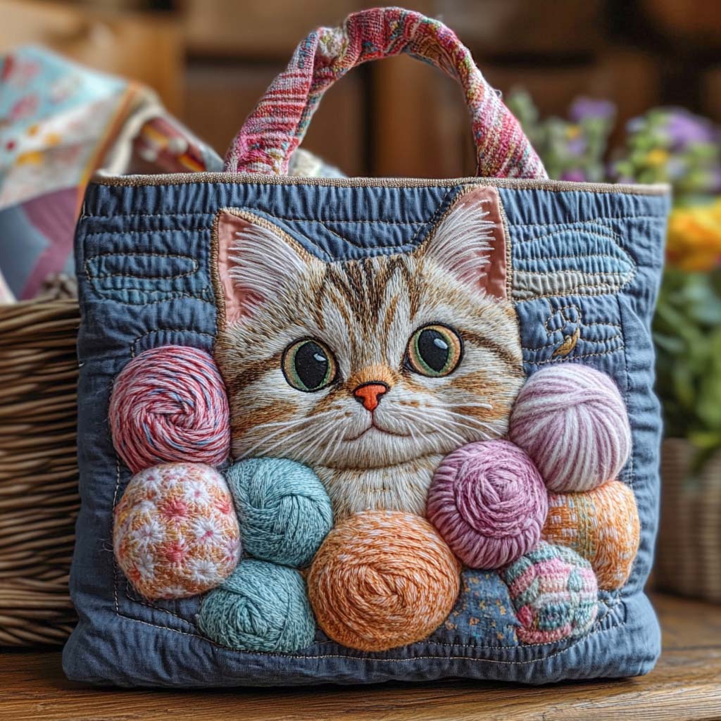 Pastel Paws Quilted Tote Bag