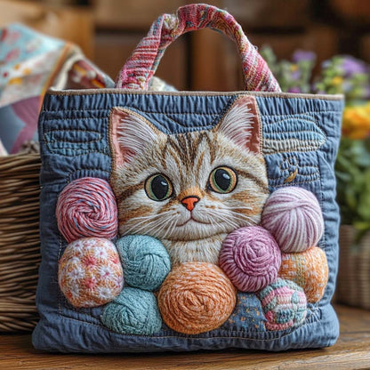 Pastel Paws Quilted Tote Bag