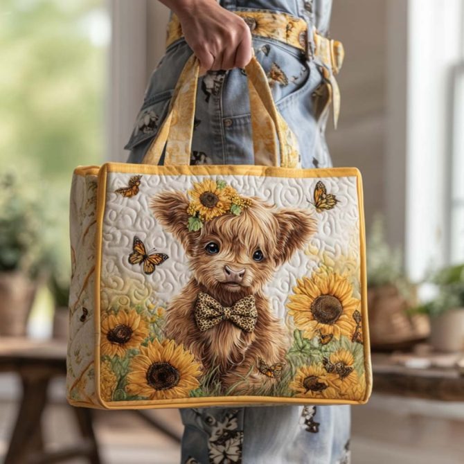Highland Bloom Quilted Tote Bag