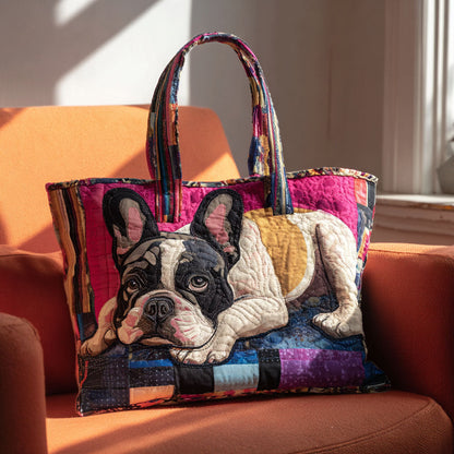 Patchwork Pup Quilted Tote Bag