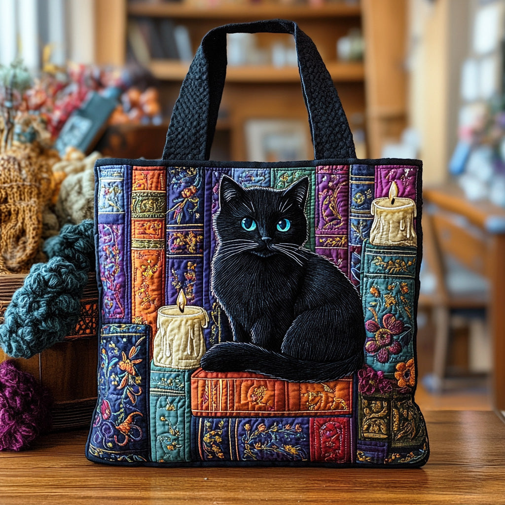 Silent Reader Quilted Tote Bag