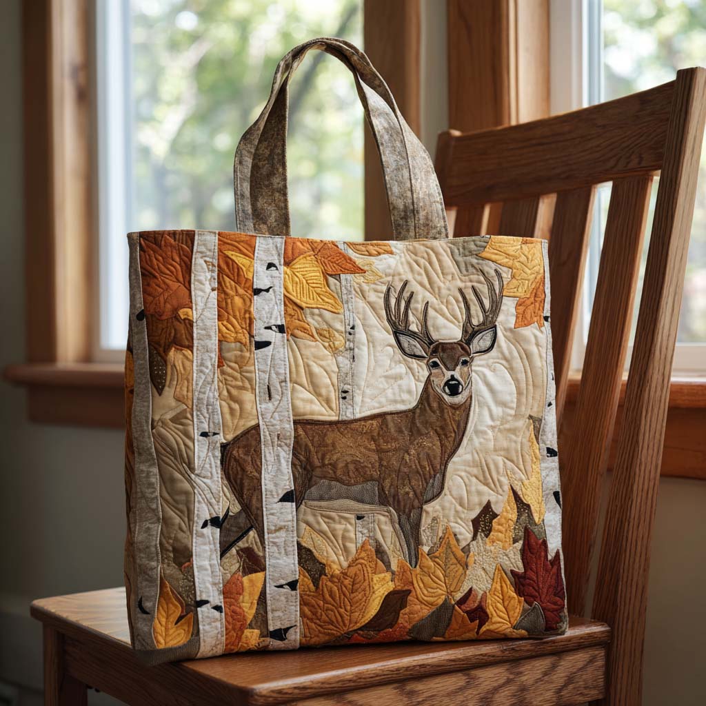 Deer Haven Quilted Tote Bag