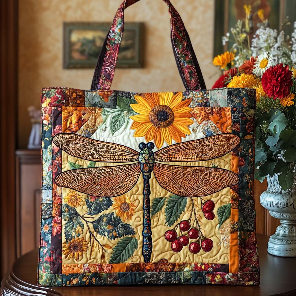 Dragonfly Dream Quilted Tote Bag