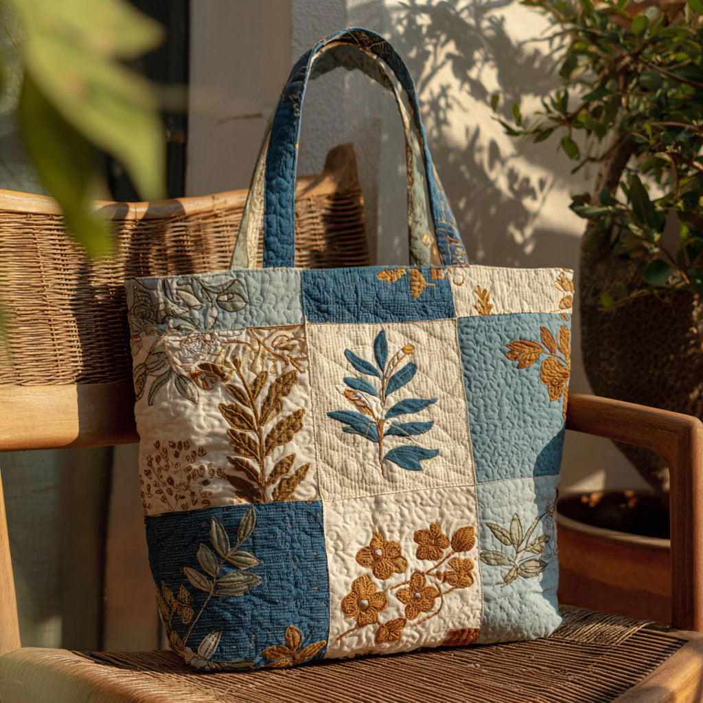 Woodland Harmony Quilted Tote Bag