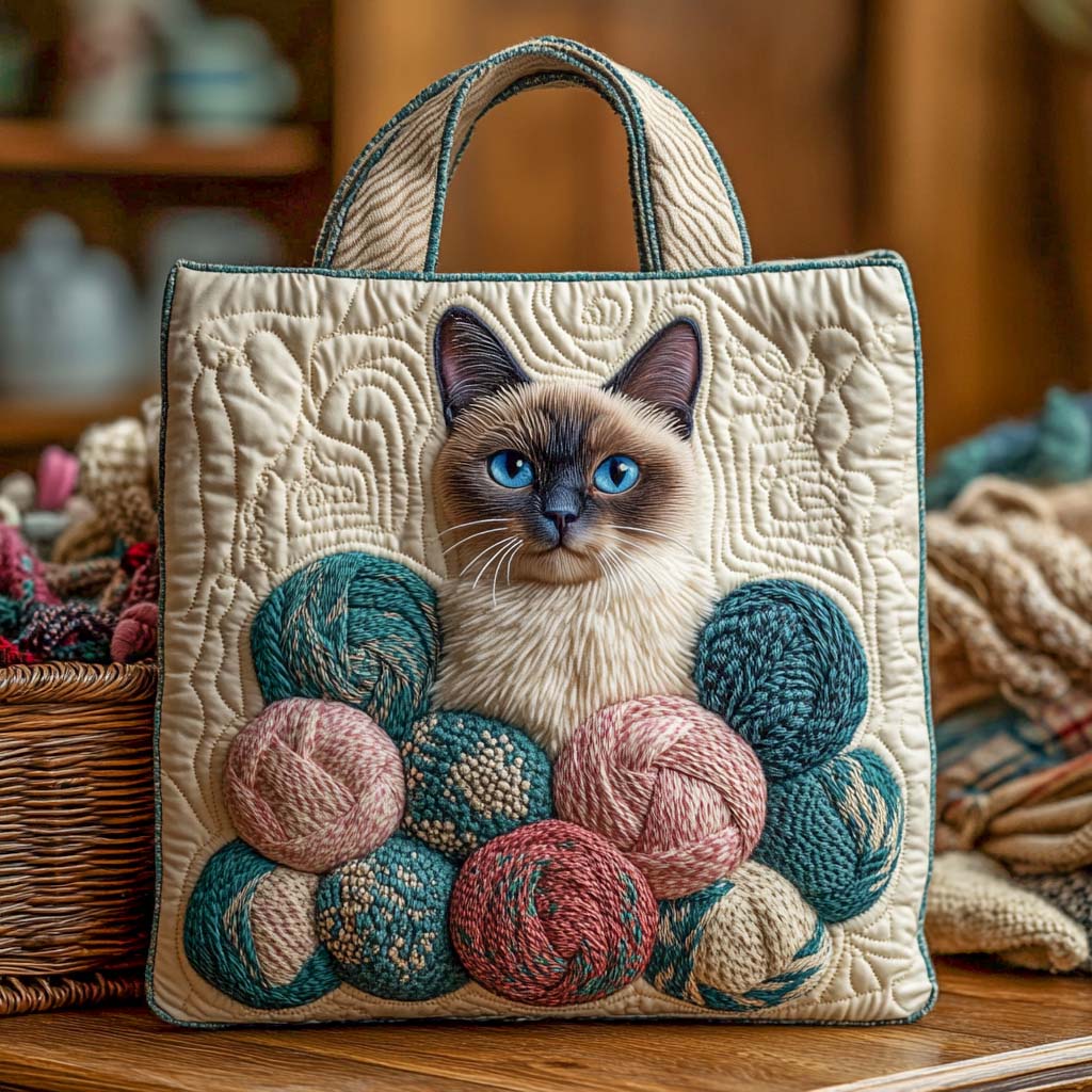 Serene Stitches Quilted Tote Bag