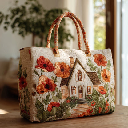 Cottage House Quilted Tote Bag