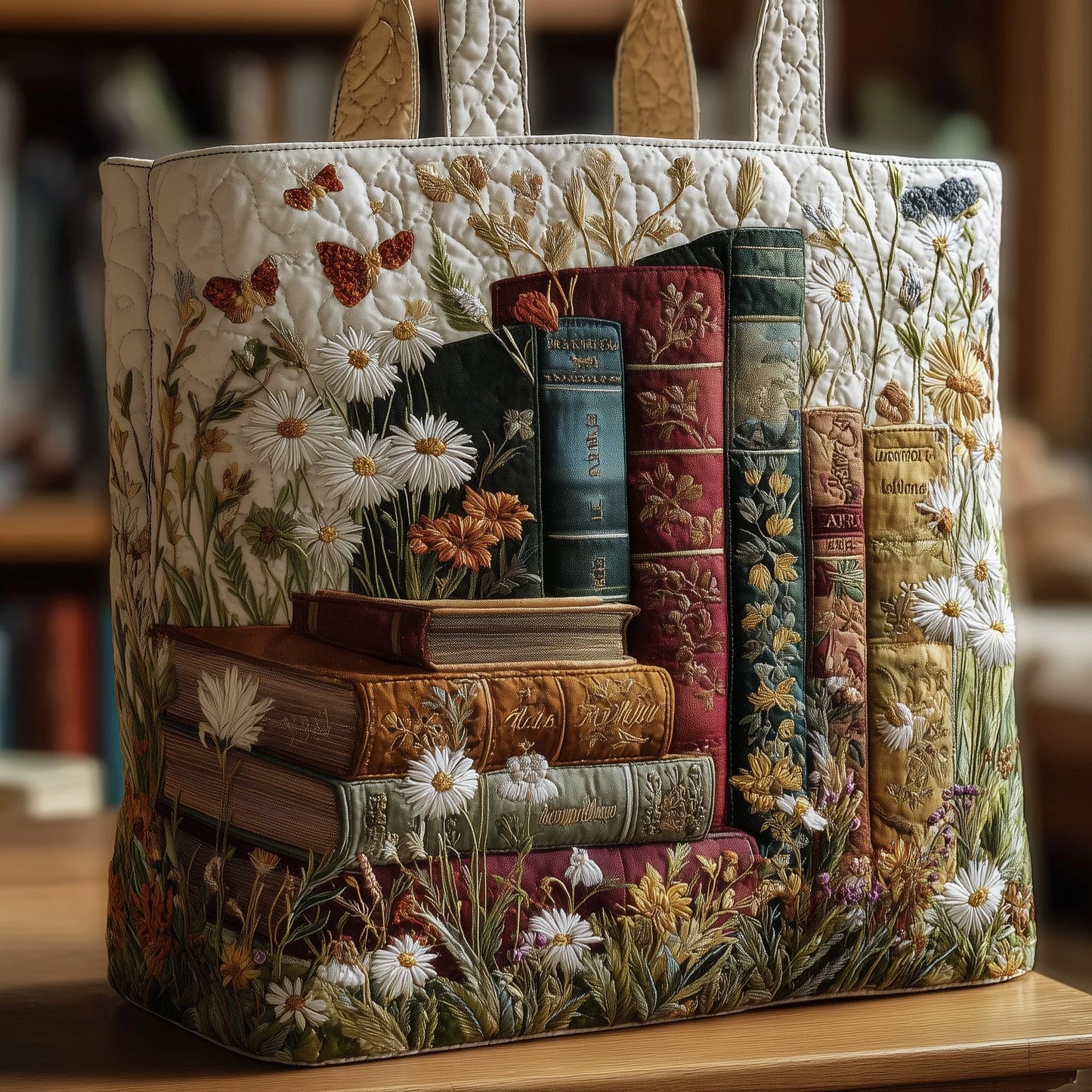 Book Haven Quilted Tote Bag
