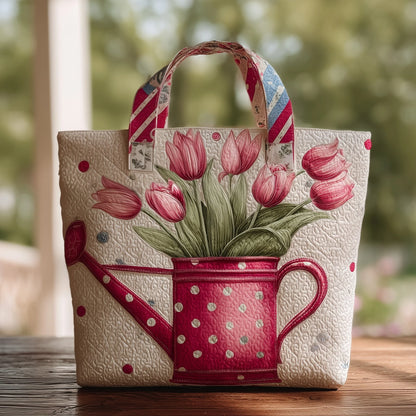 Floral Garden Quilted Tote Bag