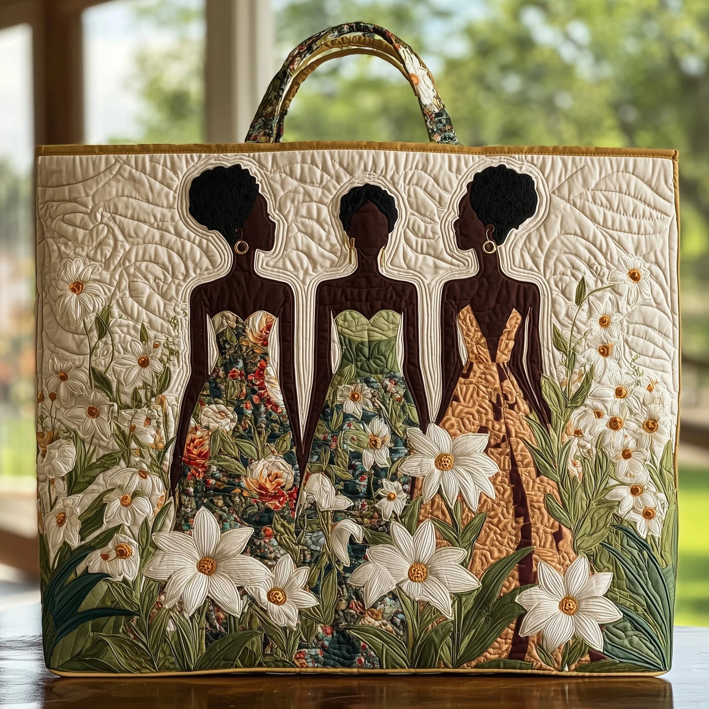 Golden Queens Quilted Tote Bag