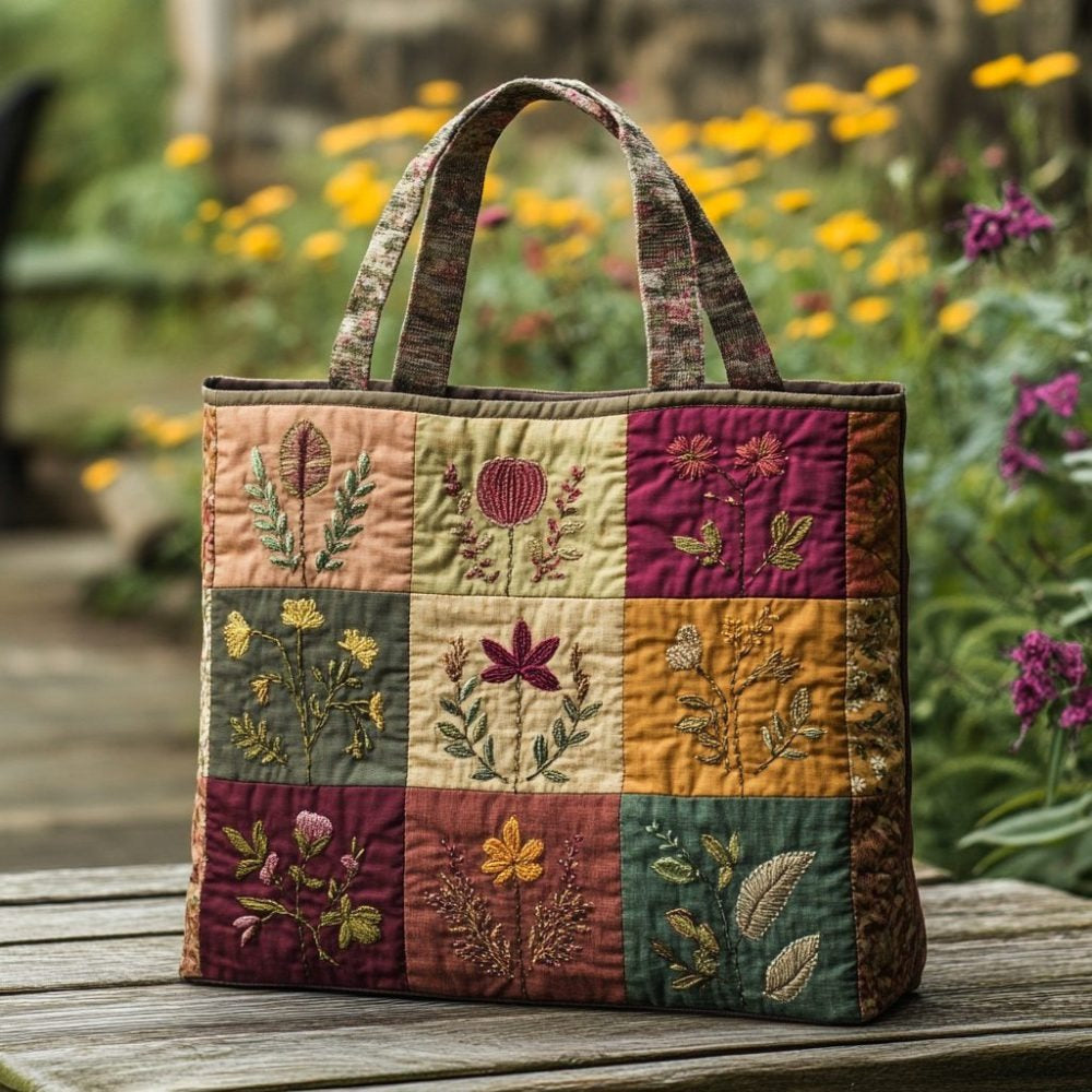 Autumn Bloom Quilted Tote Bag