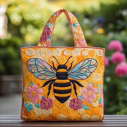 Bee Buzz Quilted Tote Bag