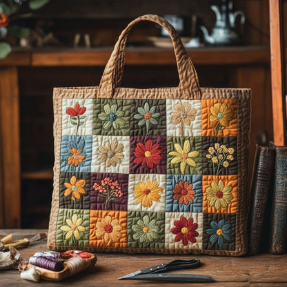 Blooming Threads Quilted Tote Bag