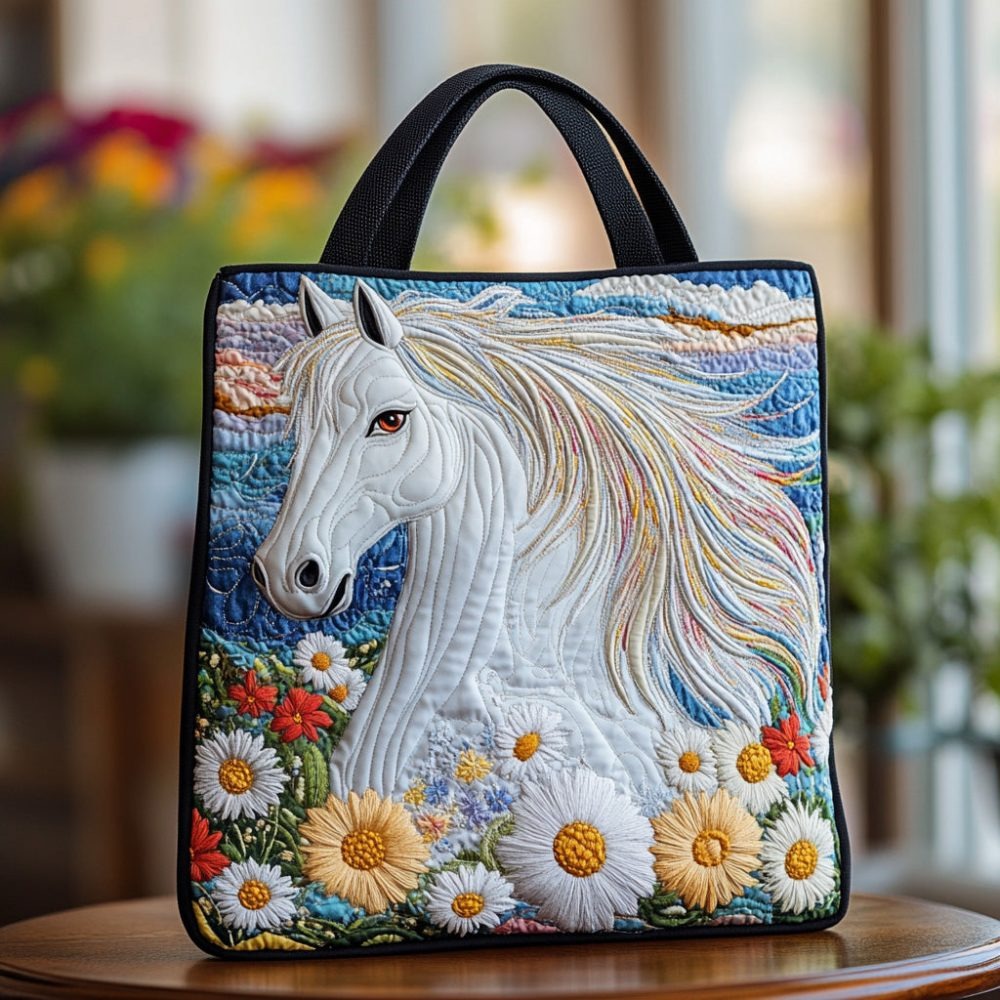 Meadow Glow Quilted Tote Bag