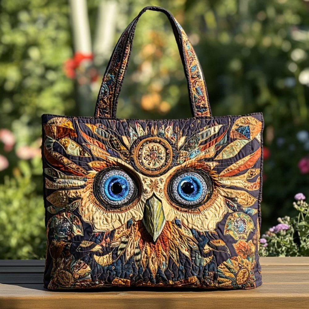 Night Owl Quilted Tote Bag