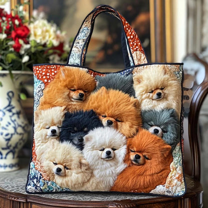 Pom Dream Nest Quilted Tote Bag