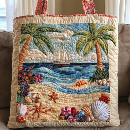 Sailboat Shores Quilted Tote Bag
