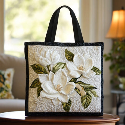 Southern Magnolia Quilted Tote Bag