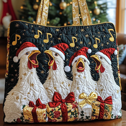 Chicken Choir Quilted Tote Bag