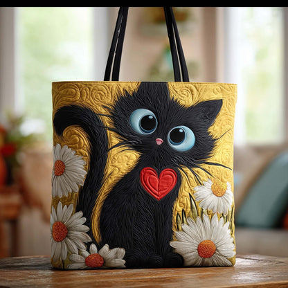 Whimsy Cat Quilted Tote Bag