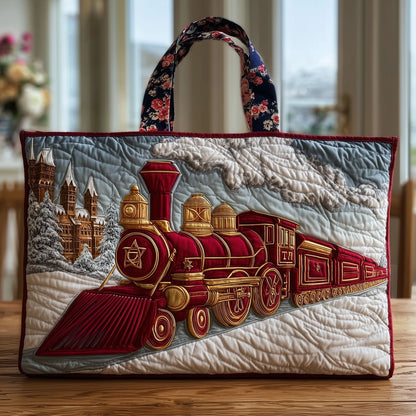Train Quilted Tote Bag