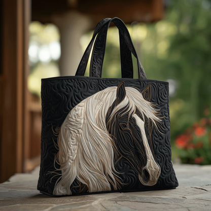 Prairie Horse Quilted Tote Bag