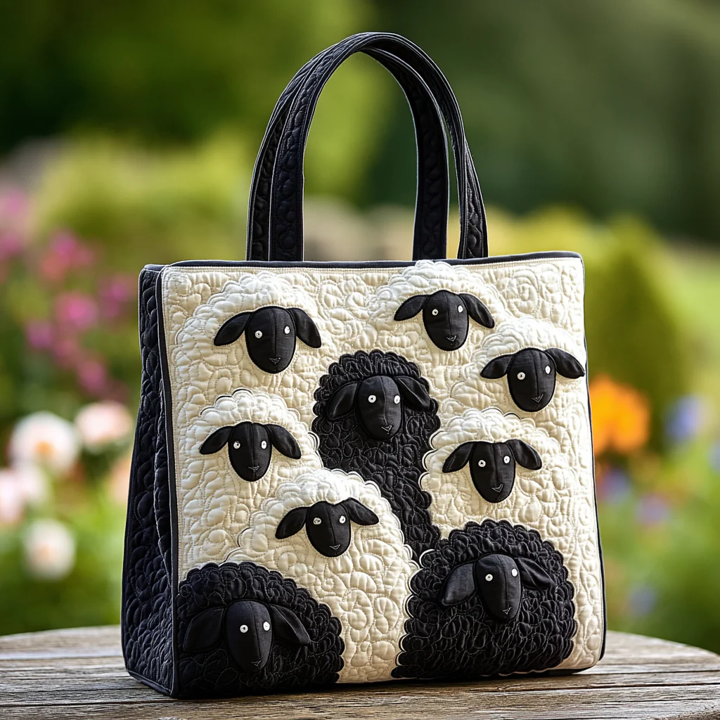 Chubby Sheep Quilted Tote Bag