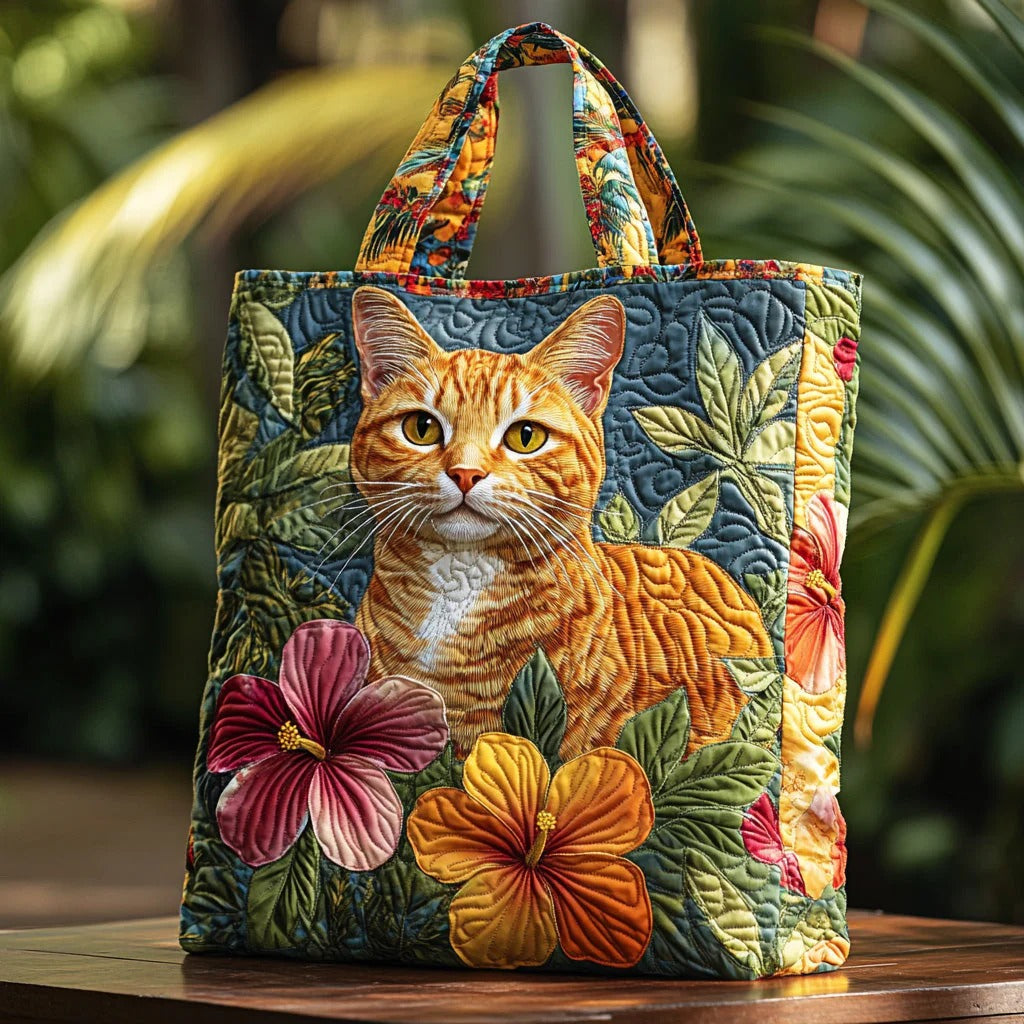 Whispering Tails Quilted Tote Bag